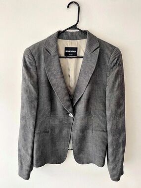 Giorgio Armani Checkered Blazer in Gray Size 46